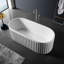 Baignoire de trempage autoportante de style colonne à surface solide avec trop-plein et drain