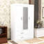 Armoire 3 portes avec miroir intégré, tringle à vêtements et tiroirs sécurisés-1890260457