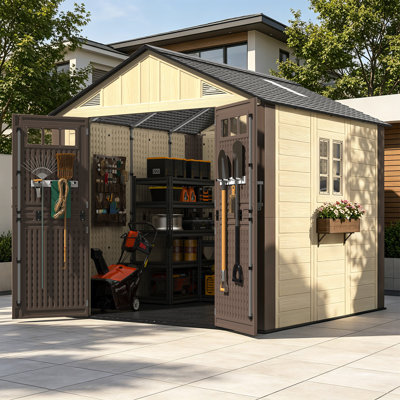 8 Ft. W x 8 Ft. D Resin Outdoor Storage Shed with Floor
