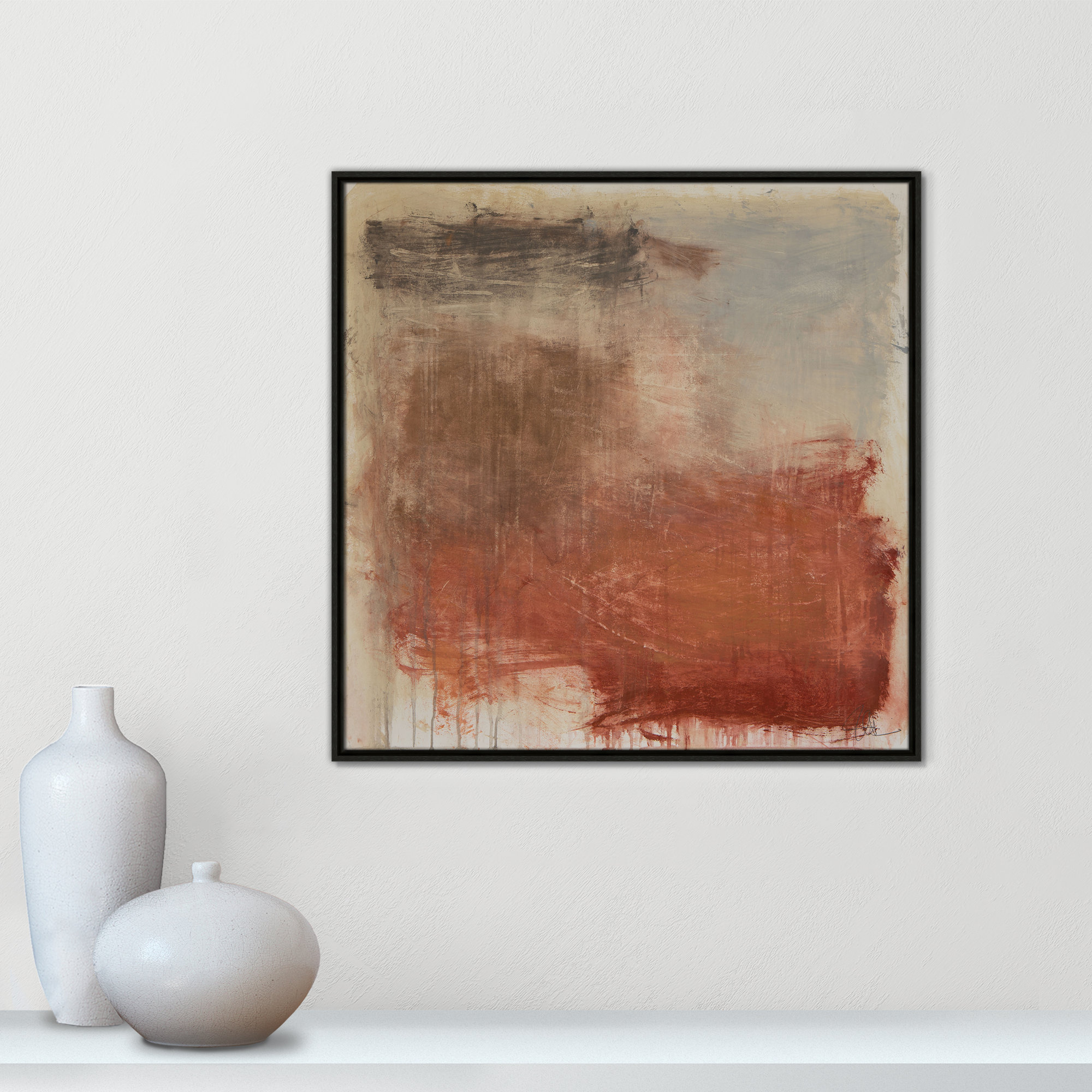 Autumn Over The Rivera Print by , Espresso, 31.5" H x 31.5" W