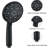 7 Spray Settings Handheld Shower, Matte Black, Build Shower In Black With Patterns And Leak Construction