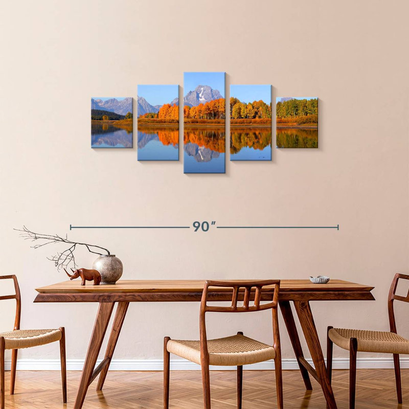 Grand Teton Autumn Lake, H 34 po x l 74 po