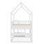 Lit mezzanine double avec lumières DEL, lit maison avec toit, fenêtre et bibliothèque de rangement-122653902