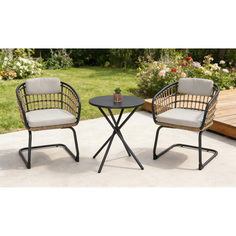3-Piece Outdoor Wicker Bistro Set