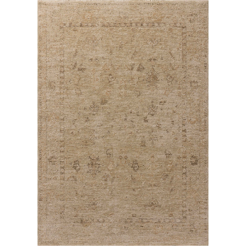 Tapis blé / naturel Bungalow Rose Wrobel, Carré 1 pi 6 po
