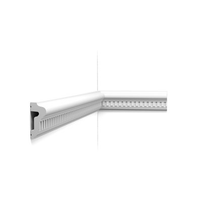 Rail de chaise en polyuréthane haute densité apprêté blanc H 2-9 / 16 po x l 78 po x P 1-3 / 16 po