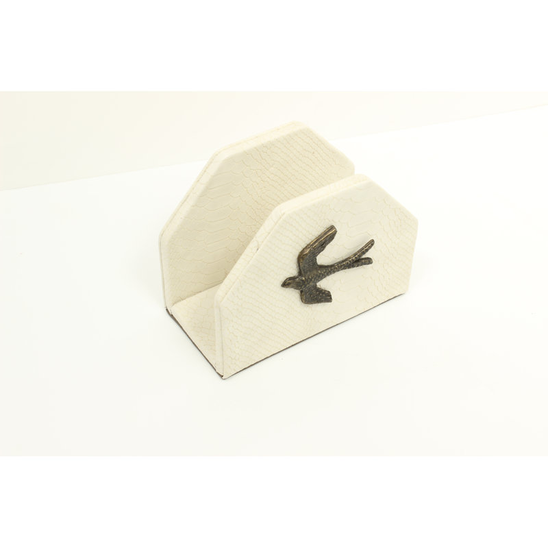 White Sparrow Snakeskin Napkin Holder