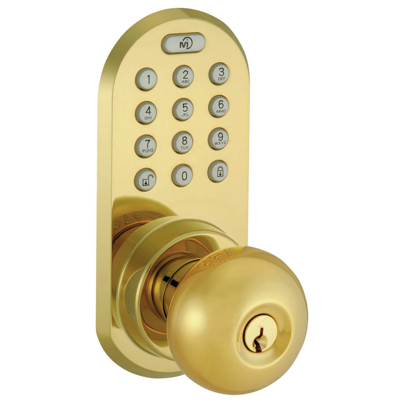 Bouton de porte d'entrée sans clé, Laiton poli