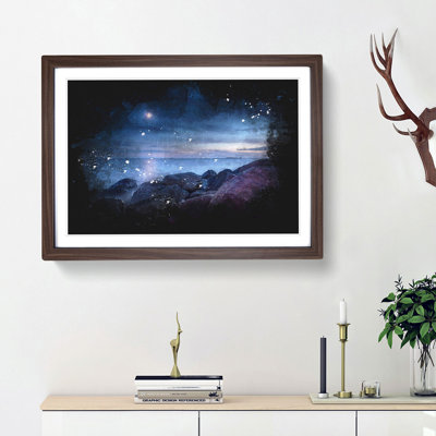 Moonlight over a Beach in Helsinki - Picture Frame Painting Print