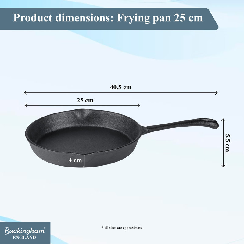 Buckingham Pre-seasoned Cast Iron Frying Pan 25 cm