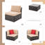 Ensemble de patio extérieur en rotin 8 pièces avec foyer-945199398
