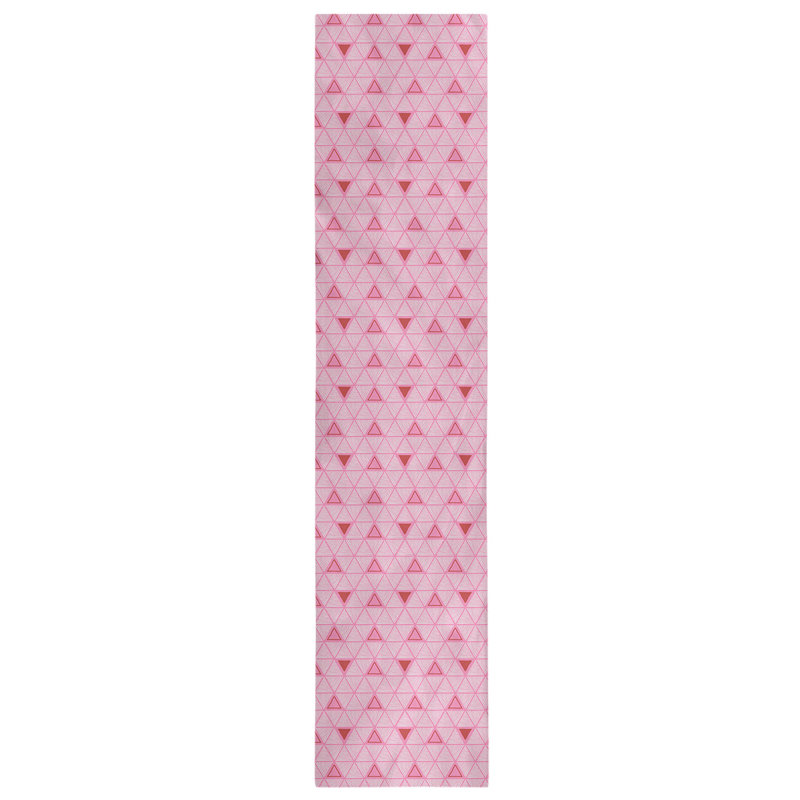 Chemin de table fêtest hol, L 72 po x l 16 po, Rose / Rouge, Polyester
