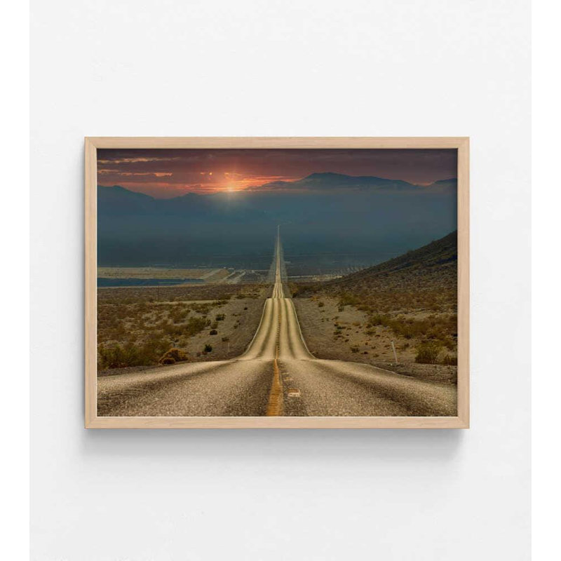 Photo du désert californien, paysage coucher de soleil, H 12 po x l 16 po, Impression encadrée sans passe-partout, Tanné