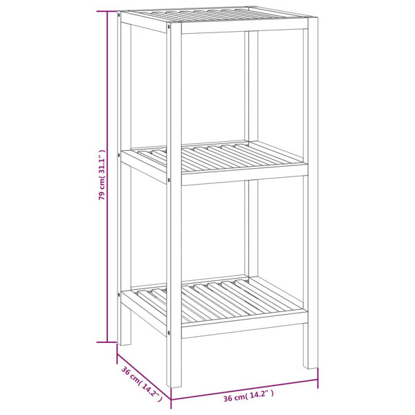 Latitude Run® Solid Wood Freestanding Bathroom Shelves