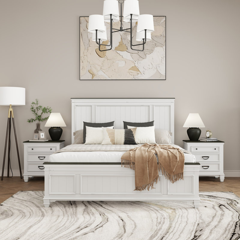Semaj Piece Bedroom Set, King, Weathered White