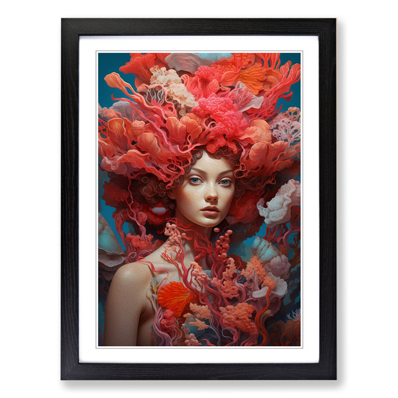 Single Picture Frame Print on Wood, Black Framed, 34cm H x 25cm W