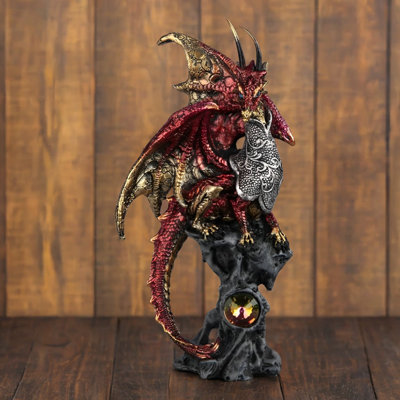 6.25"H Dragon Guarding Figurine