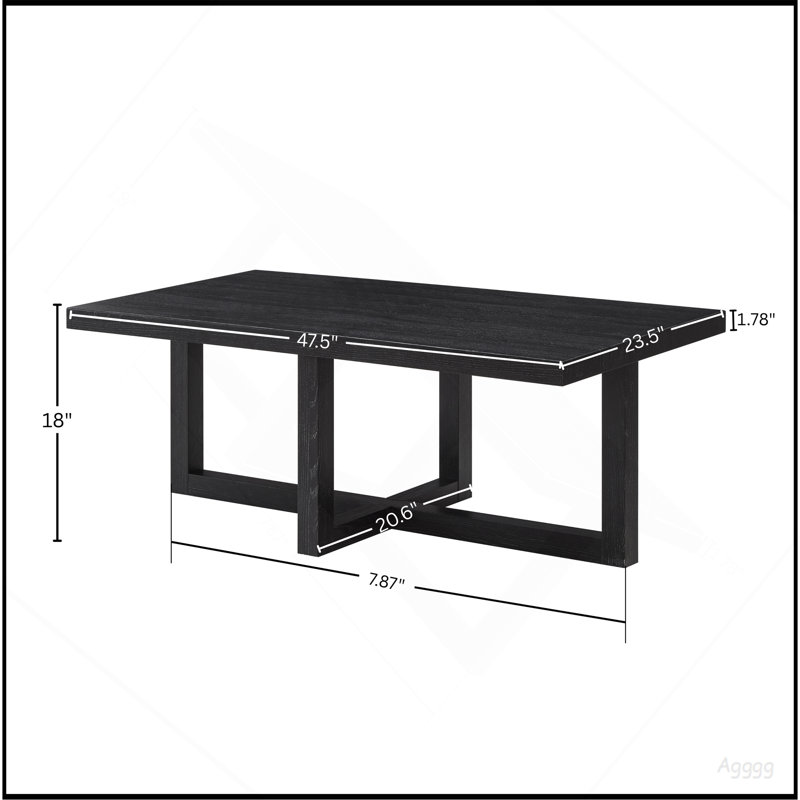 Ensemble de 3 tables basses et 2 tables de bout Luno, noir, Noir, Black