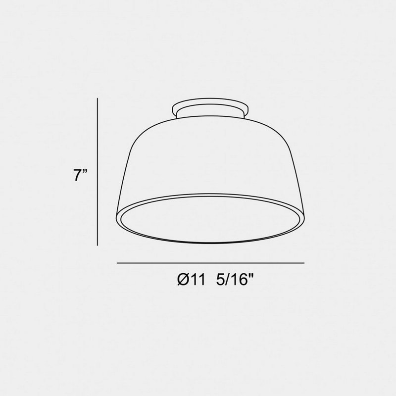 Miso 1 - Light Semi Flush Mount, Black/White, 7" H x 11.31" W x 11.31" D