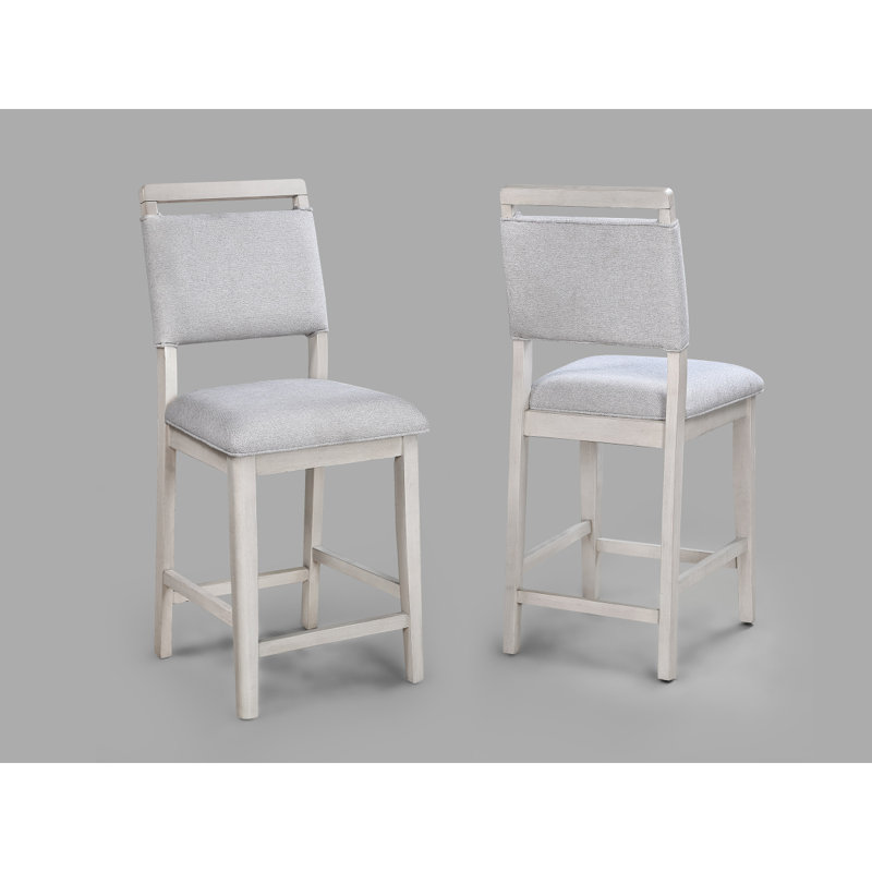 Mobilier de salle à manger en bois massif de 2 po avec revêtement gris clair et gris
