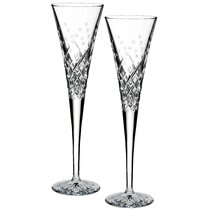 Season Story Champagne Glasses Set of 2 - 8oz Crystal Champagne Flutes Glass, Wedding Glassware for Sparkling Wine, Fancy Long Stem, Premium Toasting