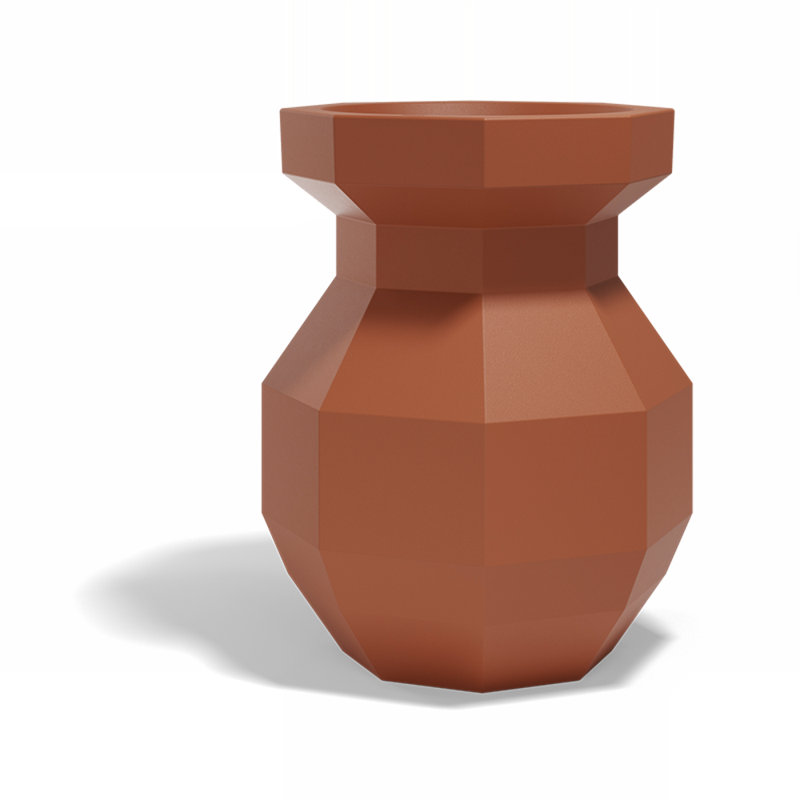 Origami - Yuri Planter, Clay, 47.25" H x 31.25" W x 31.25" D