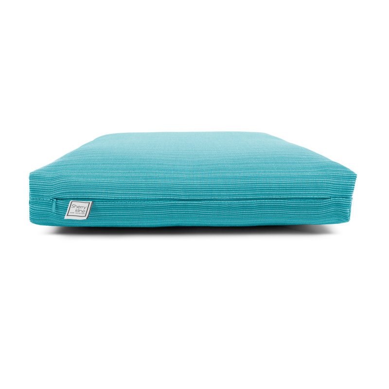 Tailored. Modern Look Seat Cushion. Mitered Corners, With Zipper And Padded Polyester Fill., Peacock