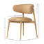 Chaise rembourrée en cuir Olimpio, brun clair