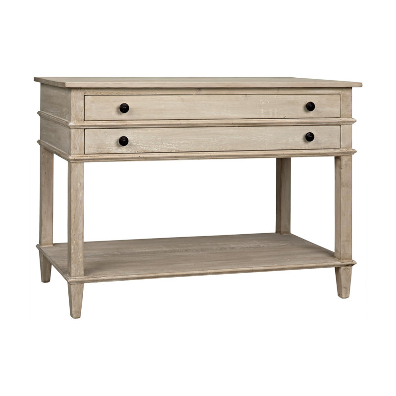 Alex 42'' W Solid Wood Nightstand, Gray Wash Wax