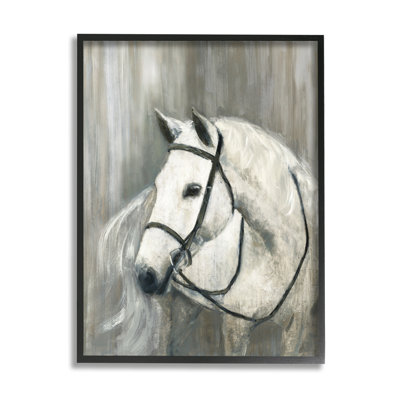 «White Horse Riding Bridle» par Sally Swatland - peinture sur toile