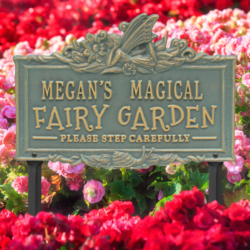 My Fairy Garden Personalized Lawn Plaque, Bronze Verdigris, Yes