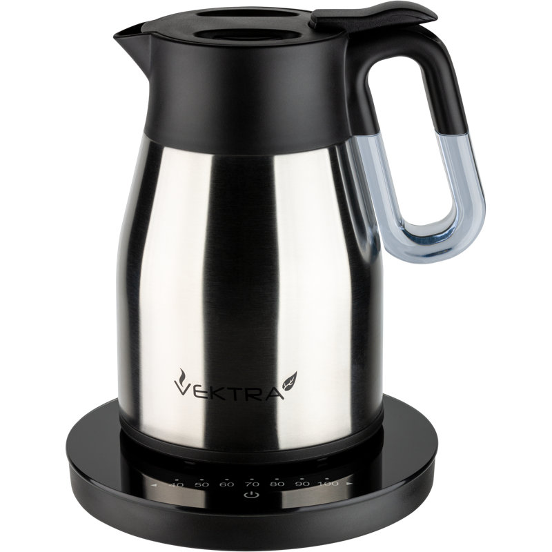 Vacuum Insulated Electric Kettles Insulated, Eco-Friendly, Easy Pour, Cordless Kettle, 1.5 Litre, Stainless Steel, Steel