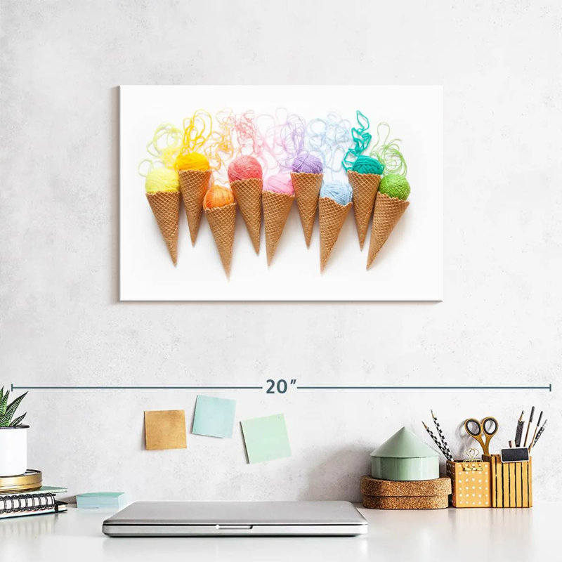 " Ice Cream Threads Canvas Print ", 8" H x 12" W x 1" D
