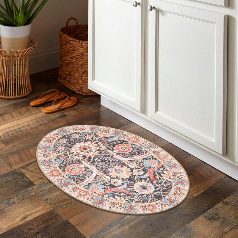 Bungalow Rose Ariel Timeless Rug, Ovale 2 pi x 3 pi 1 po