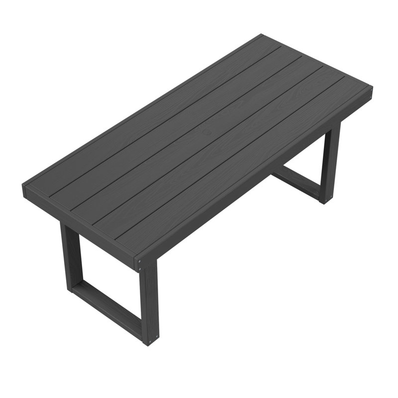 Table de salle à manger d'extérieur 70 po HDOPE, Gris