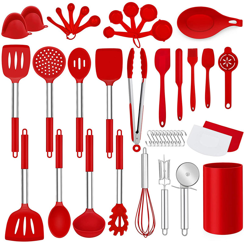 Ensemble d'ustensiles de cuisine, Rouge