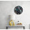 Horloge murale Terrazzo, art en pierre abstrait moderne, décor de verre trempé or noir, grande montre ronde, cadeau de salon mosaïque industrielle