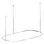 60" Brass Oval Shower Rod Enclosure with Ceiling Supports-68509898