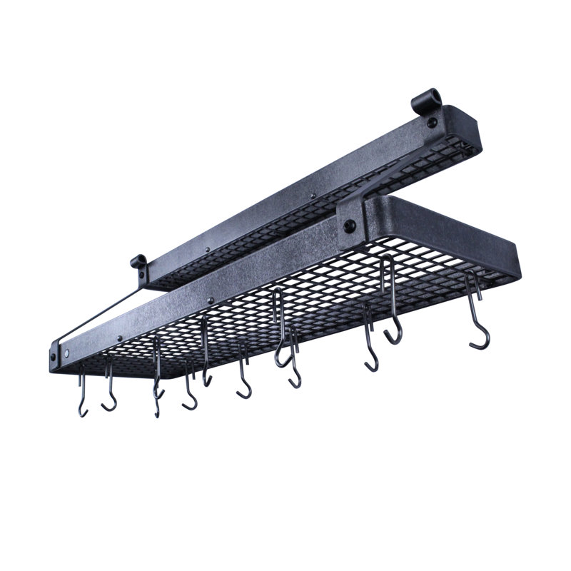 Gourmet Handcrafted Deep Bookshelf Wall Mounted Pot Rack