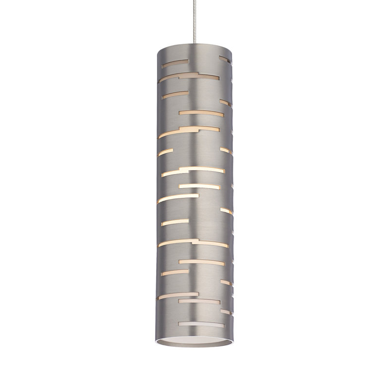 Chouinard 1-Light Cylinder Pendant, 90 CRI 3000K LED, Satin Nickel