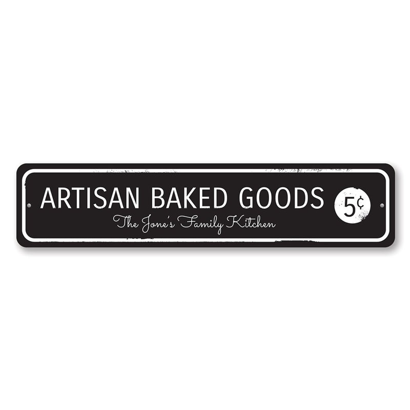 Plaque en aluminium Artisan Baked Goods, H 6 po x l 24 po x P 0,06 po