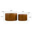 Ensemble de 2 tables basses rondes cannelées - table gigogne en bois massif et panneau de fibres à densité moyenne, table basse moderne en bois de style Mid-Century pour le salon / appartement