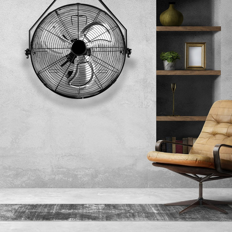 Ventilateur mural en métal à 3 vitesses, H 22,05 po x l 7,28 po x P 18 po