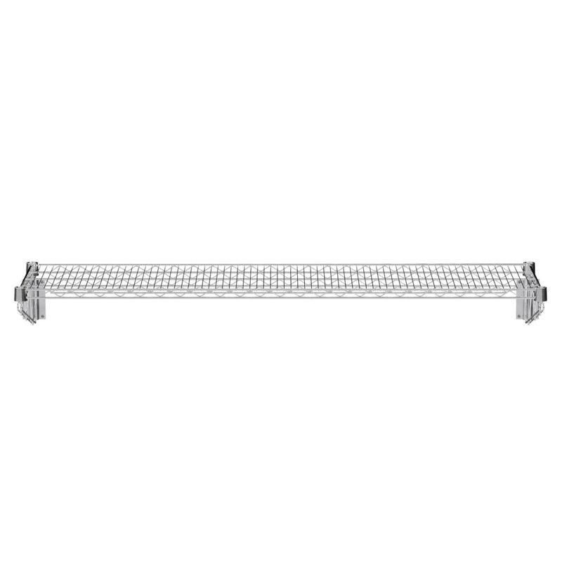 Chrome Wire Wall Mount Shelf, 8" H x 60" W x 18" D