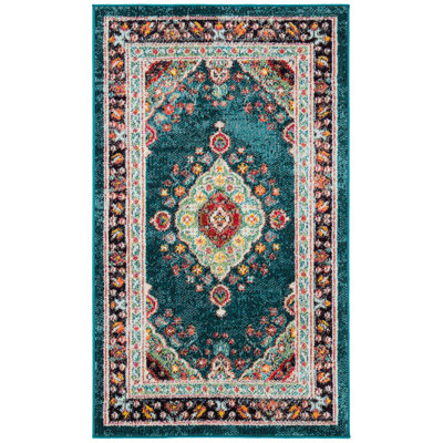 Felty Oriental Turquoise Area Rug