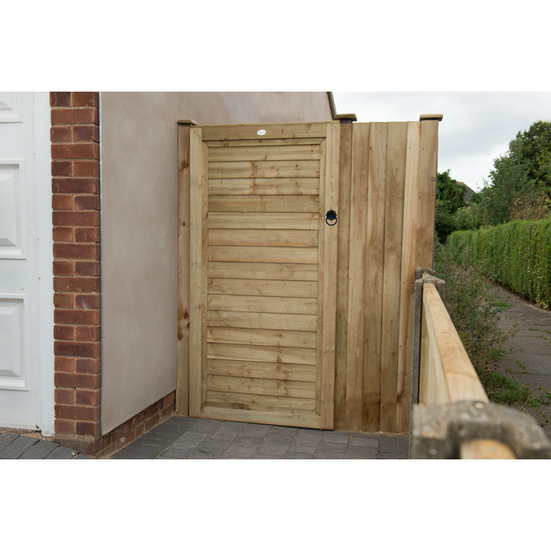 180.0098cm H x 91.0082cm W Natural Timber Wood Gate