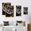 Or et noir vitrail spirale VI - reproduction sur toile-87394710-87394711