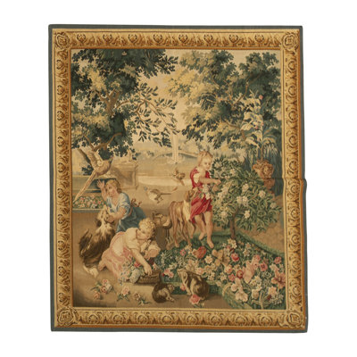 Hand-Knotted High-Quality Cream and Green Runner