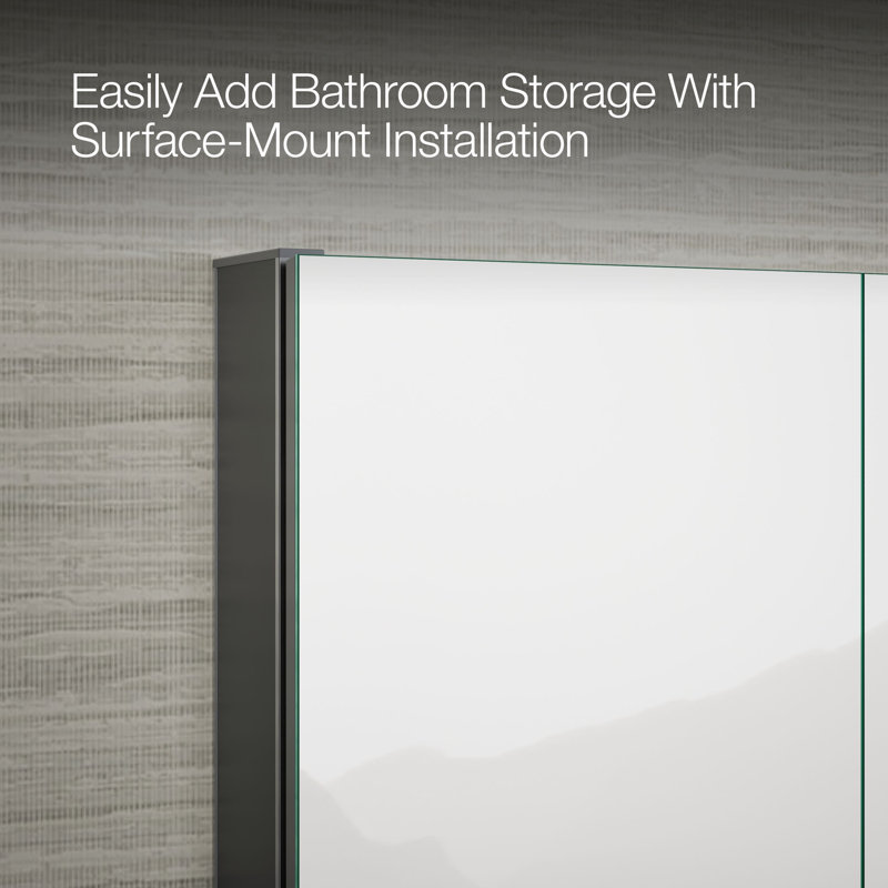 Maxstow Surface Mount Frameless Medicine Cabinet with 3 Fixed Shelves, 40" H x 29.75" W x 3.56" D