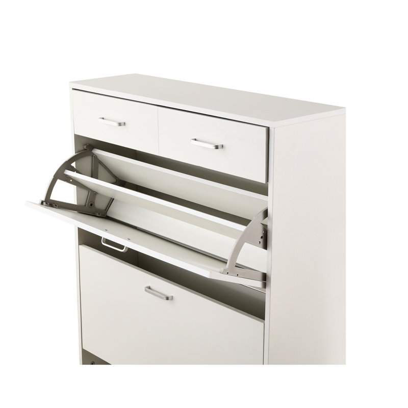 Range-chaussures fonctionnel avec tablettes réglables - étagère blanche